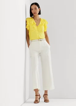 Chemisier Volanté En Georgette Froissée -Pas Cher T-Shirts Hauts Magasin s7 1502799 alternate1