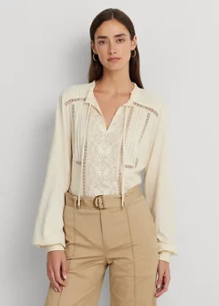 Haut Lavallière Brodé En Jersey