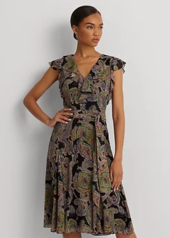 Robe Ceinturée Motif Cachemire Georgette -Pas Cher T-Shirts Hauts Magasin s7 1502822 alternate1