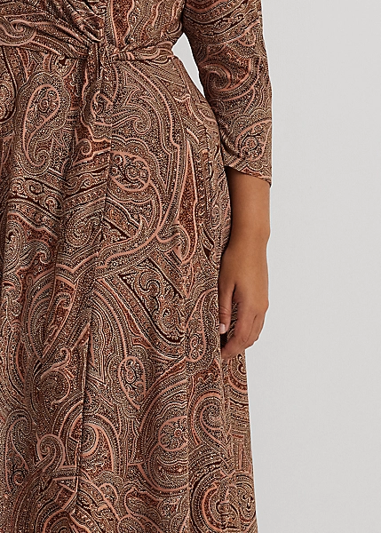 Robe Col V Croisé Motif Jersey Stretch 5 Robe Col V Croisé Motif Jersey Stretch – Image 5