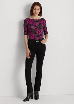 T-shirt Encolure Bateau Motif Cachemire -Pas Cher T-Shirts Hauts Magasin s7 1503481 alternate1